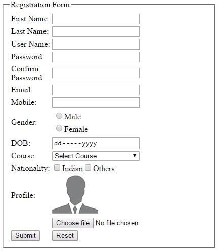 registration page