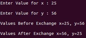 exchange two numbers