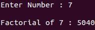 factorial of number
