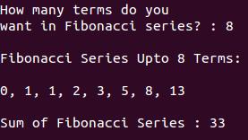 sum fibonacci series