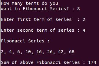 sum fibonacci series
