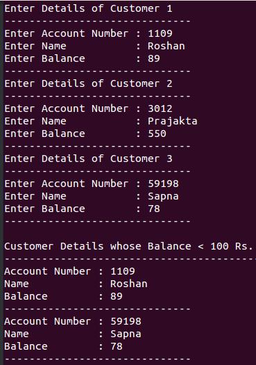 customers account balance