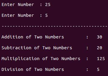 four arithmatic binary operator overload