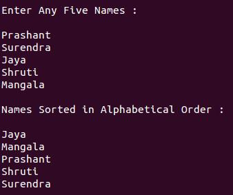 sorting alphabetical order