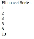 fibonnaci series while