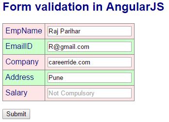 form validation