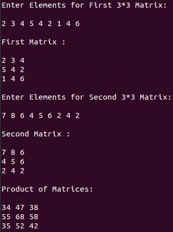 product matrices