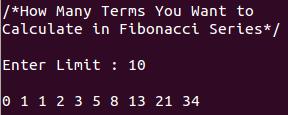 fibonacci series