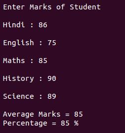 avgerage percentage student