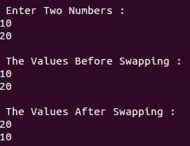Swap two numbers - C++ Program
