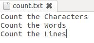count characters lines words