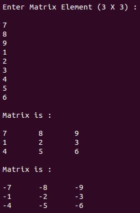 matrix unary operator overloading