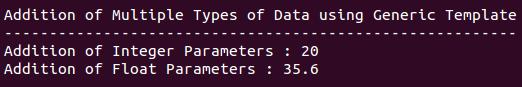 addition multiple types data