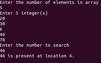 sequential search output