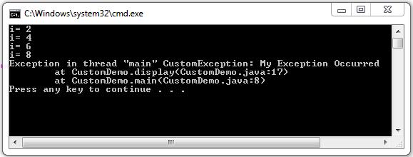 custom exception